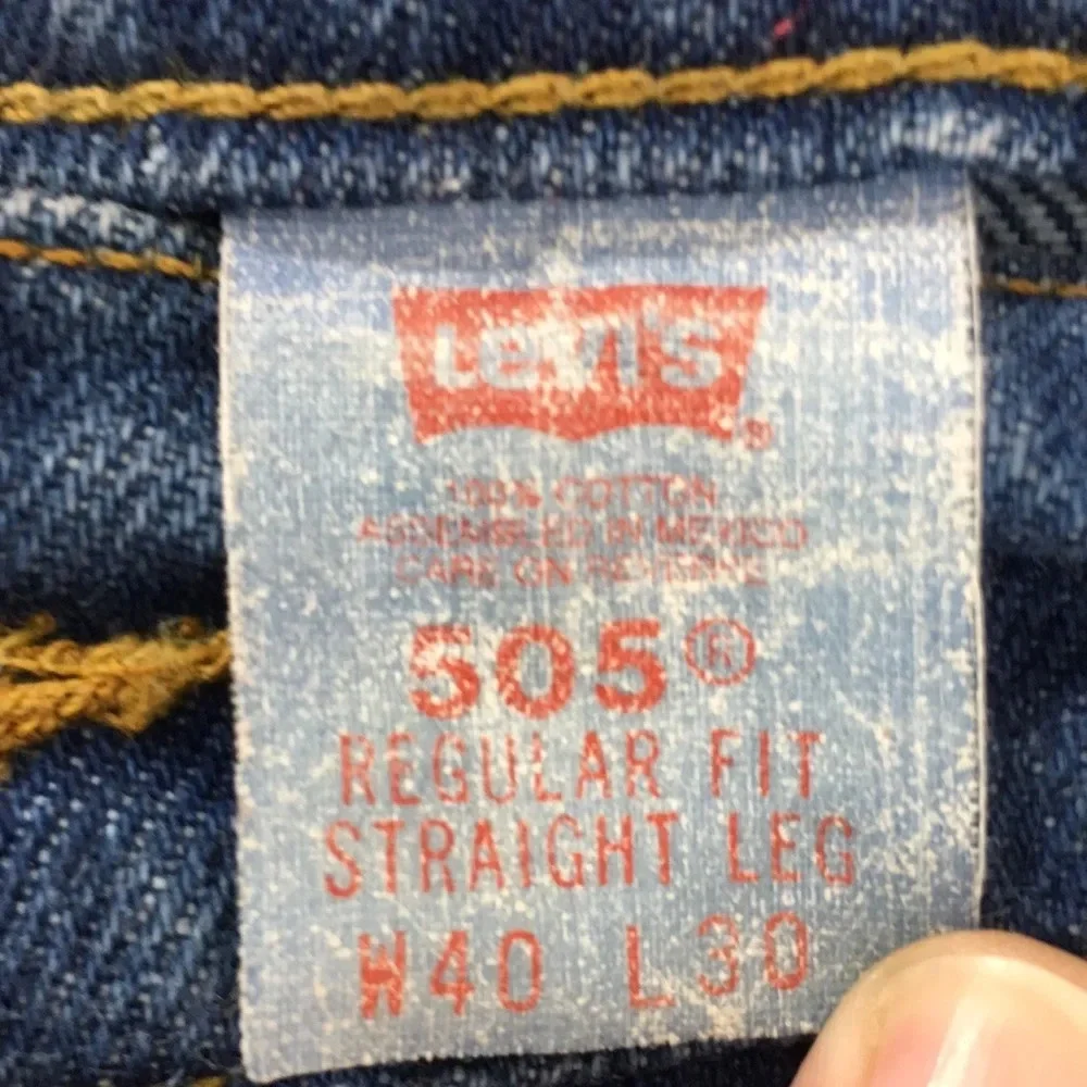 Levis Vintage 505 Straight Leg Jeans Mens 40x30 Regular Fit Medium Orange Tab 94